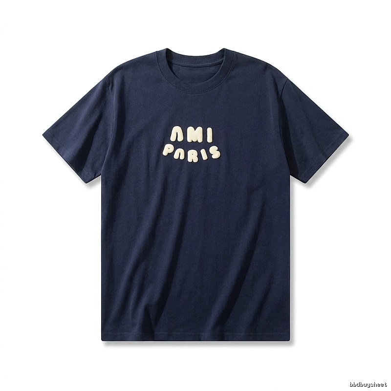 AMI minimalist style dark blue T-shirt