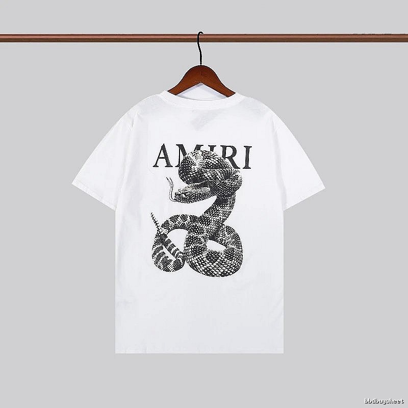 Amiri Resort Graphic T-shirt White Blue Amiri for Travel Looks