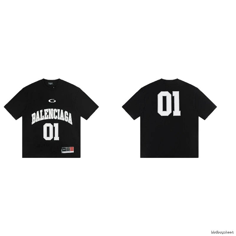 Balenciaga 01 Printed Street Style Black T-shirt