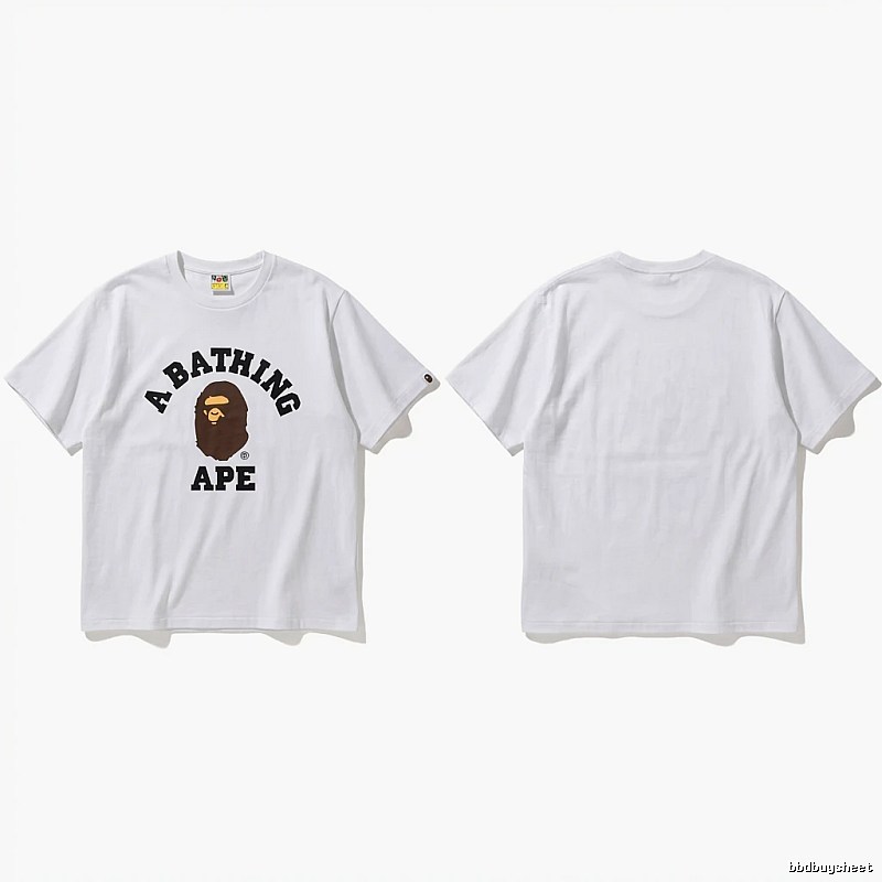 Bape ape head minimalist style white T-shirt