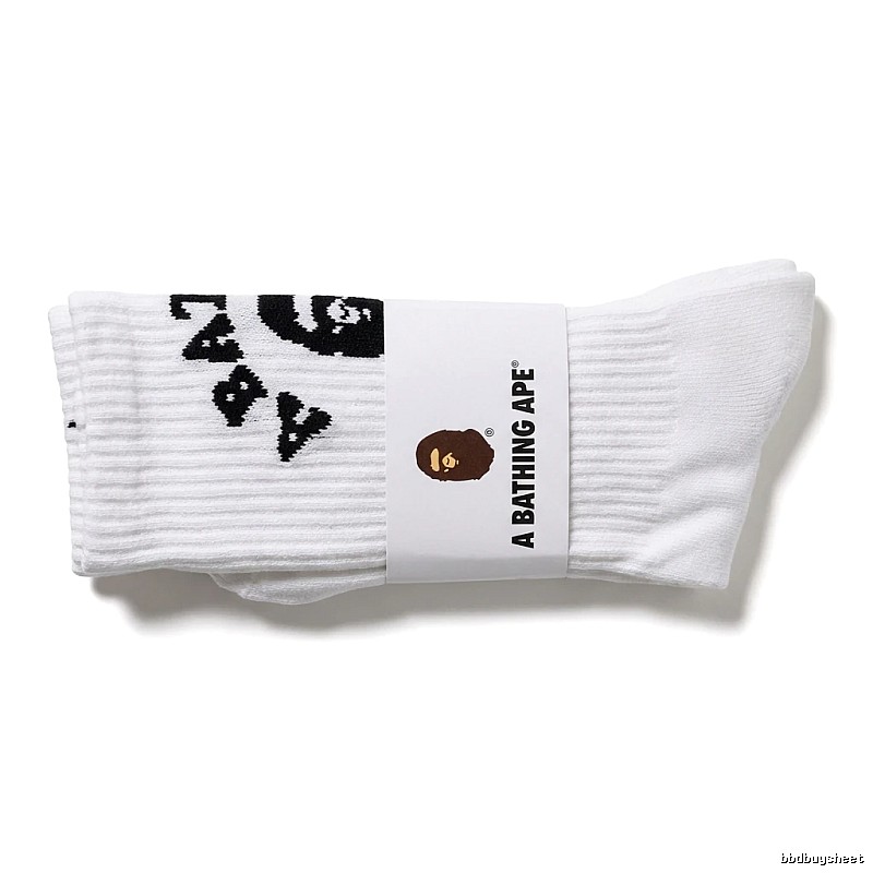 Bape Ape Head White Trendy Socks
