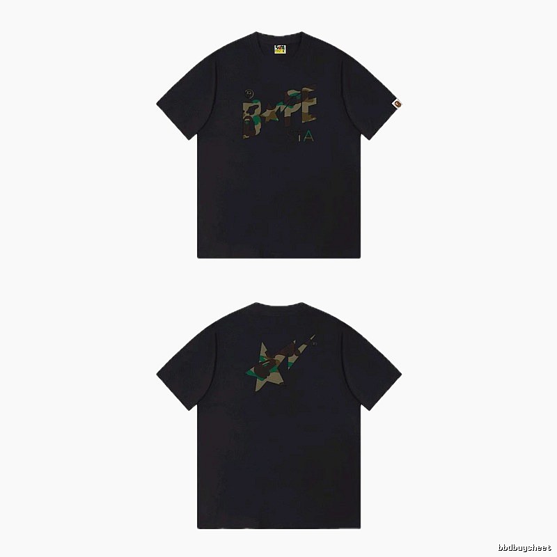 Bape camouflage style black T-shirt