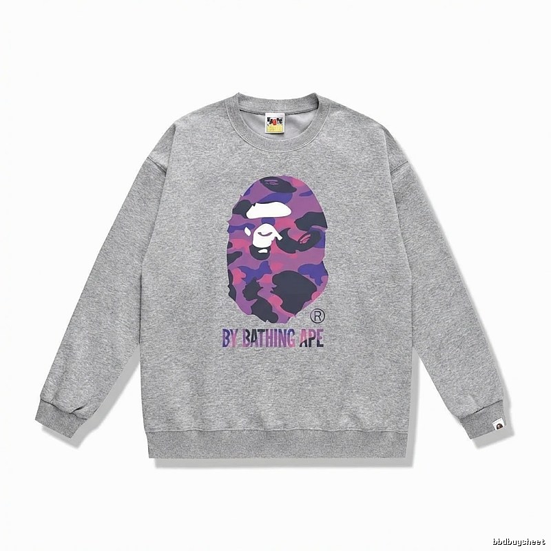 Bape camouflage-style grey sweatshirt