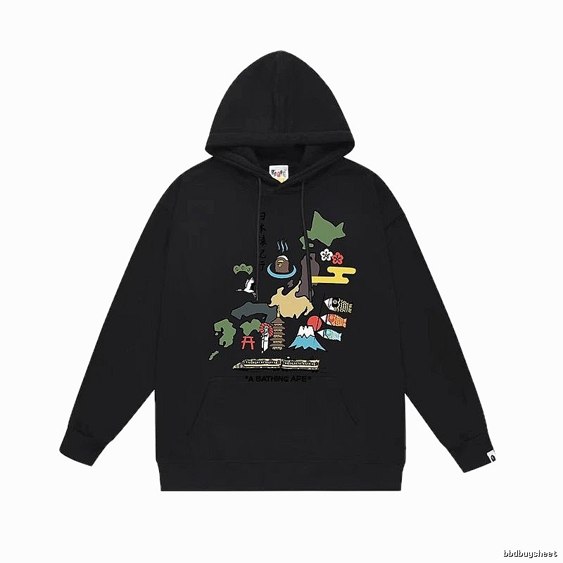 Bape Japanese-style black hoodie