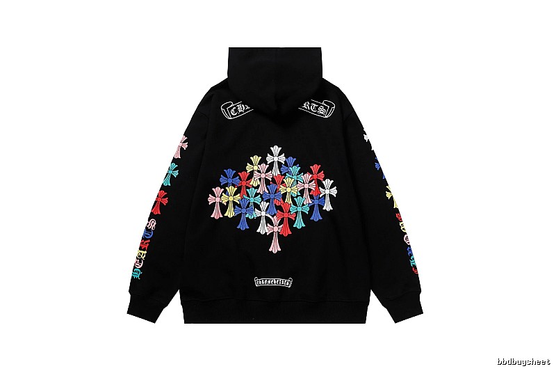 Chrome Hearts Compact Cross graphic hoodie Black Blue Cross for Sport-Inspired Styling
