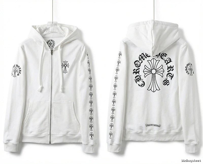 Chrome Hearts Cross Trendy White Hoodie