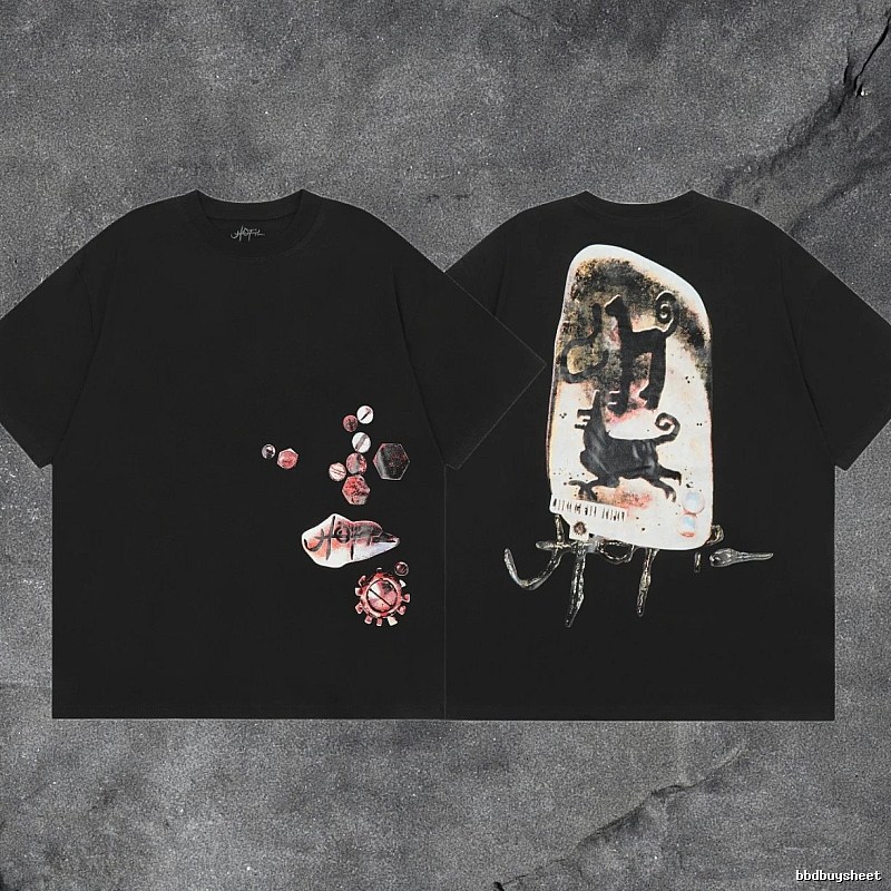 Denim Tears Black Graphic T-Shirt Visual Accent