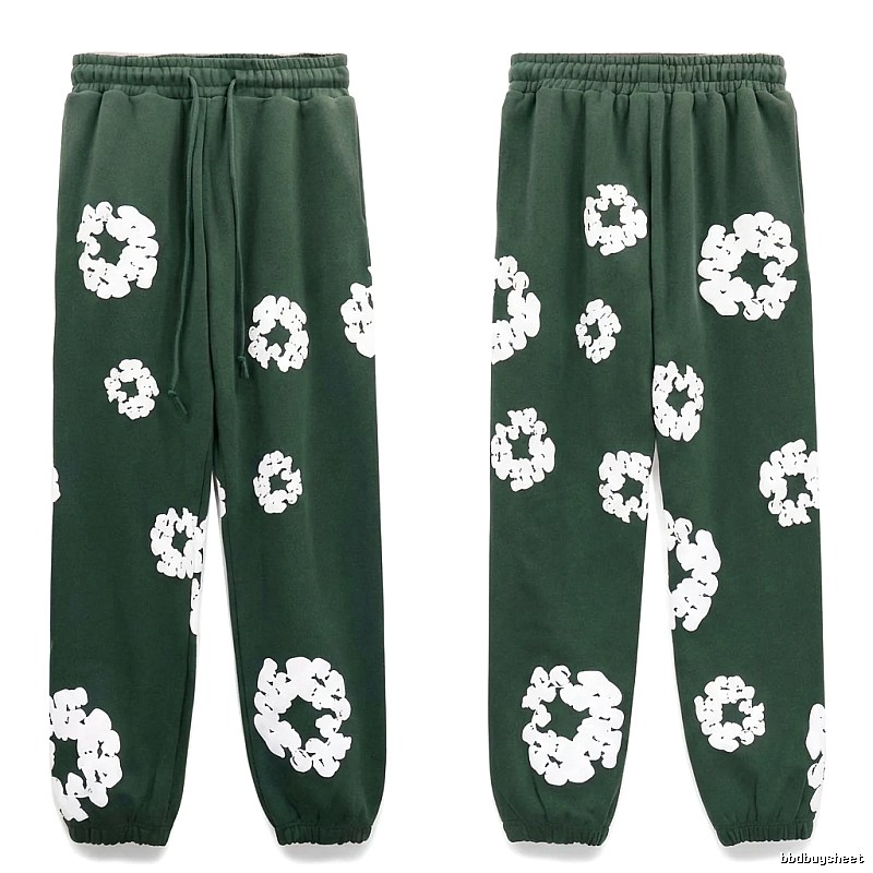 Denim Tears Printed Casual Dark Green Pants