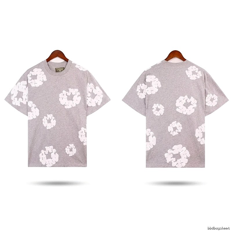 DENIM TEARS Printed Casual Grey T-shirt