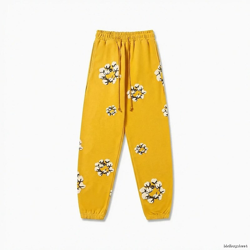 DENIM TEARS Printed Retro Yellow Sweatpants
