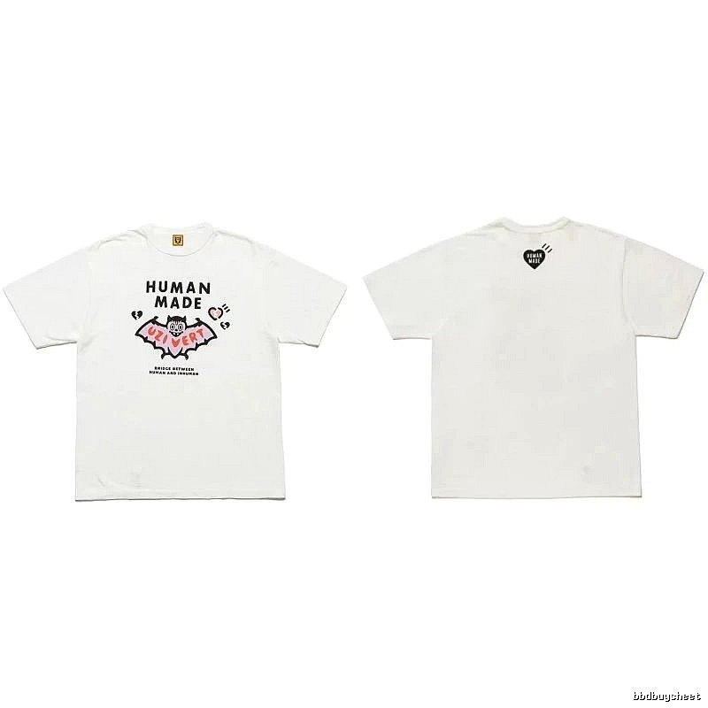 Human Made Casual Heart logo T-shirt Black Green Human for Comfortable Styling