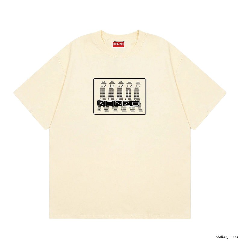 KENZO Character Print Casual Style Beige T-shirt