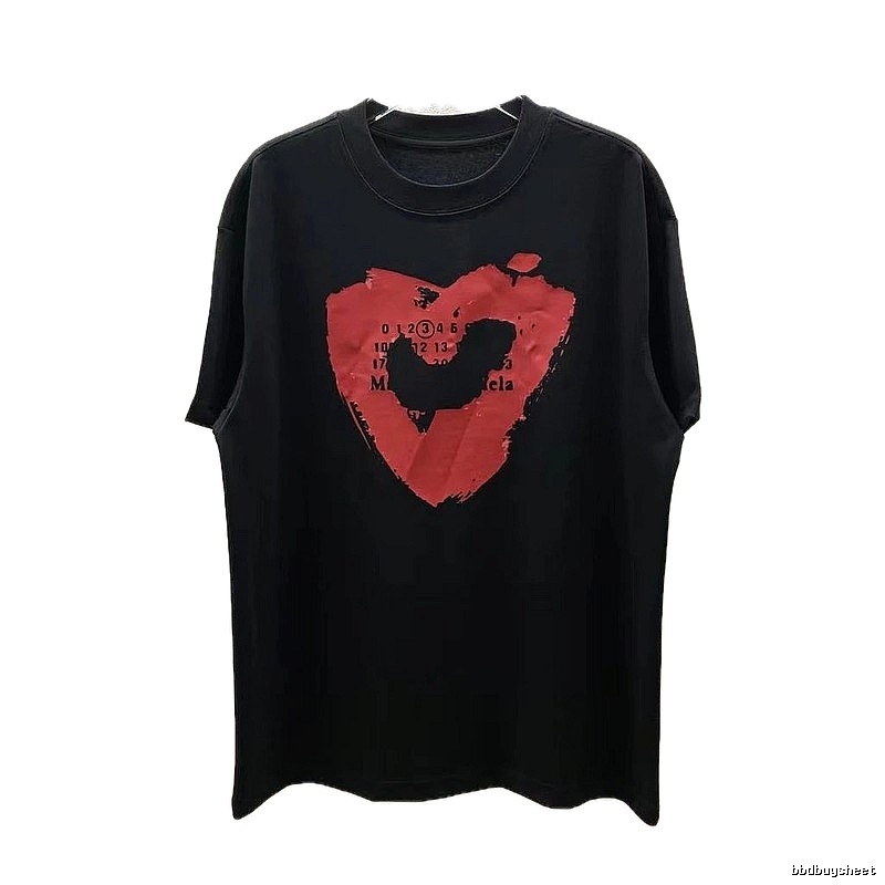 Maison Margiela Heart Print Cool Black T-Shirt