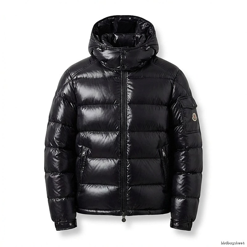 Moncler shiny black down jacket
