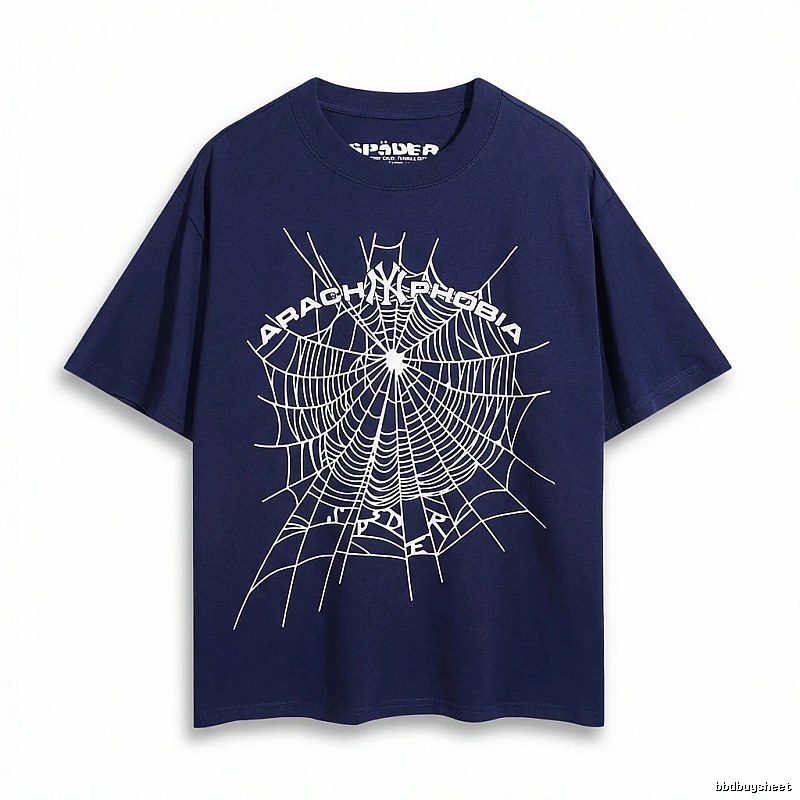 Sp5der Cobweb Style Dark Blue T-Shirt