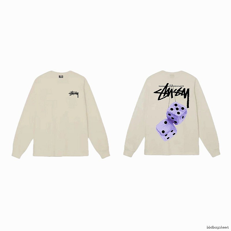 Stussy Dice Print Off-white Long-sleeve Shirt