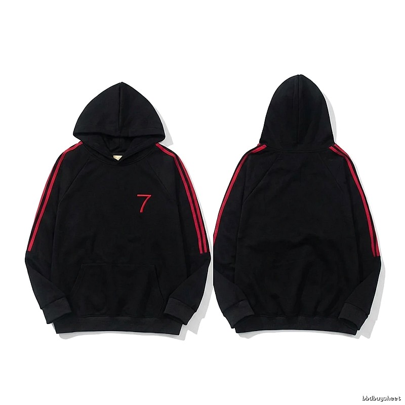 7 Series Black and Red Contrast Color Hoodie