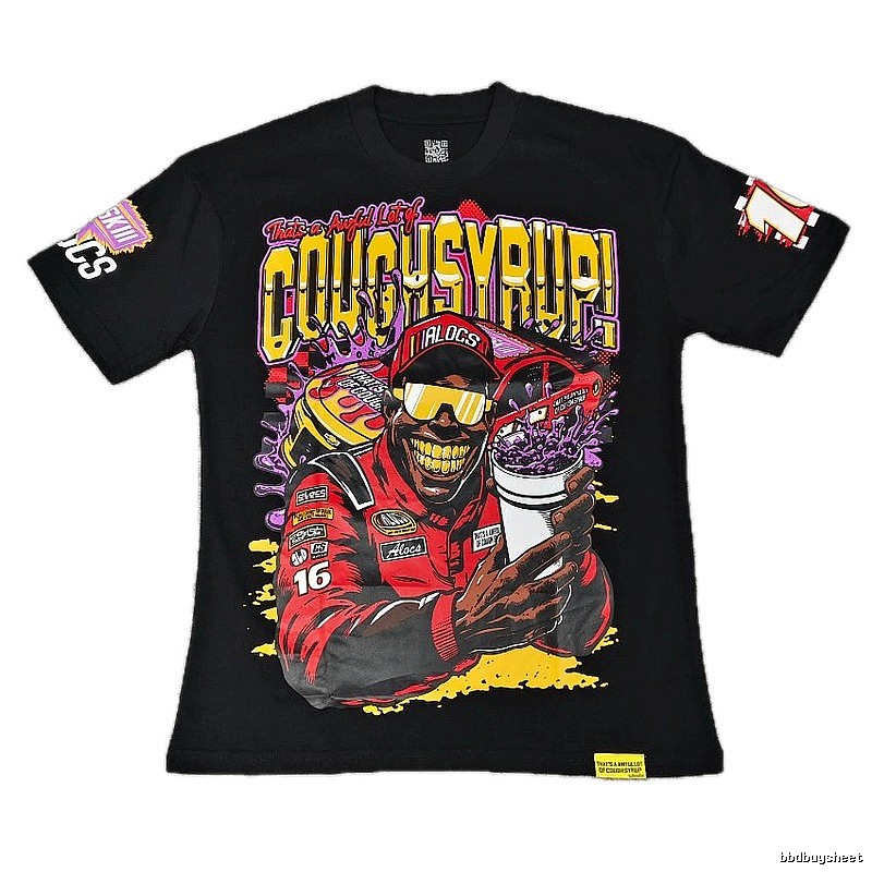 ALOCS Racing Graffiti Street Style Black T-Shirt