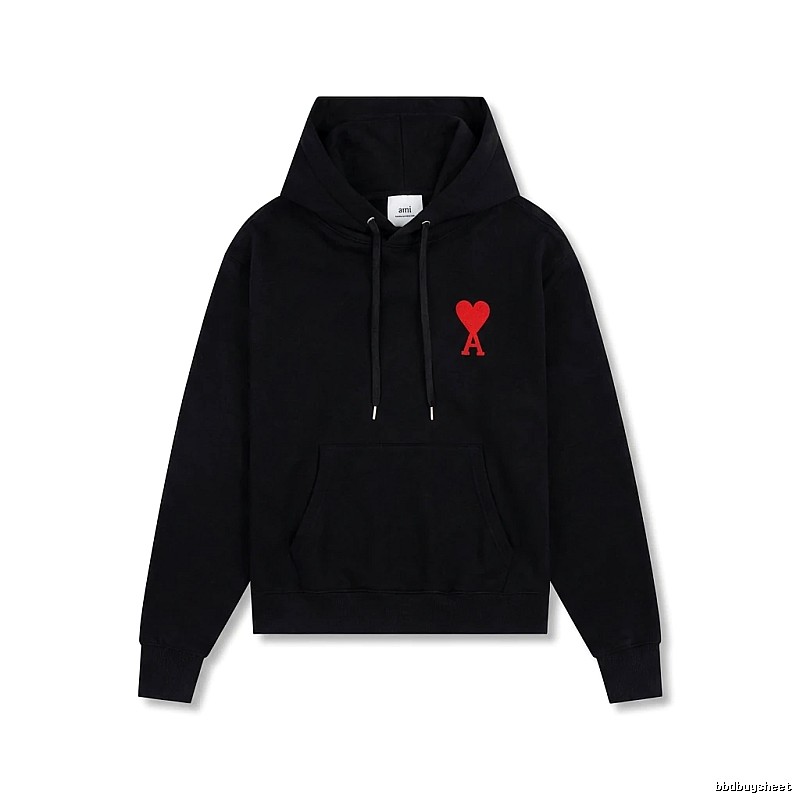 AMI Embroidered Heart Black Sweatshirt