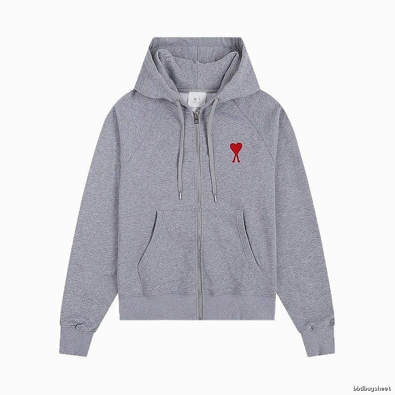 AMI Love Embroidery Grey Hoodie
