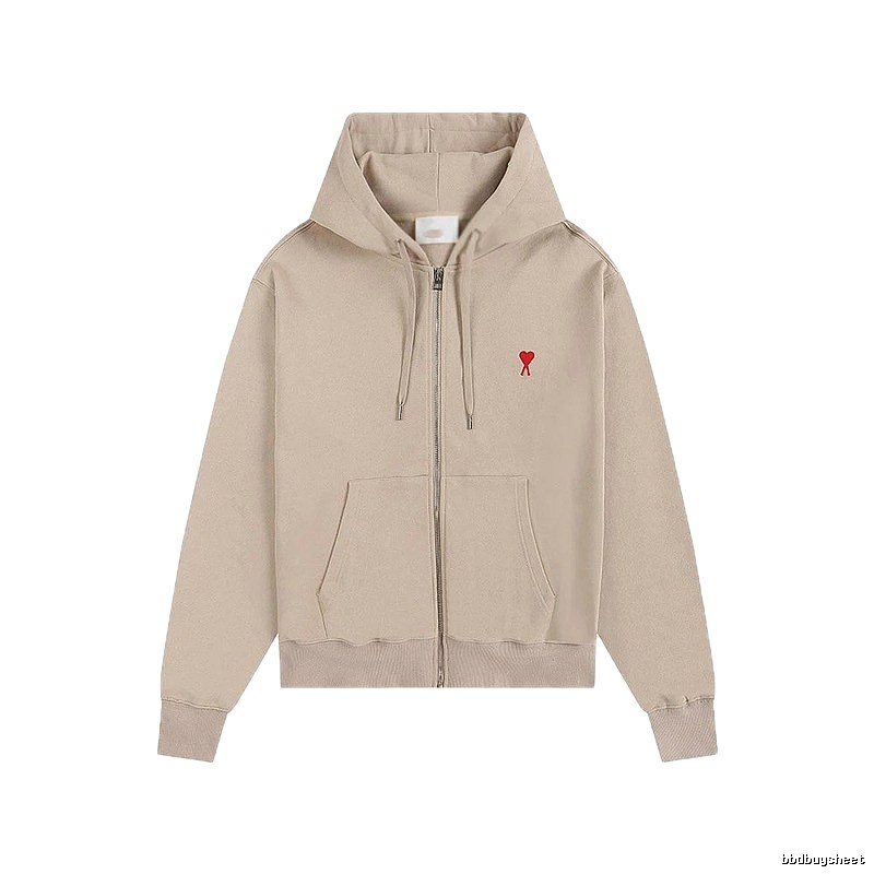 AMI Love Minimalist Style Beige Cardigan