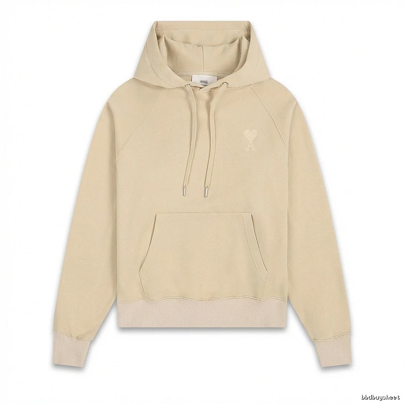 AMI Love Minimalist Style Beige Hoodie