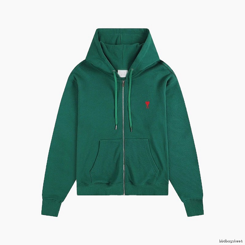 AMI Minimalist Style Dark Green Hoodie