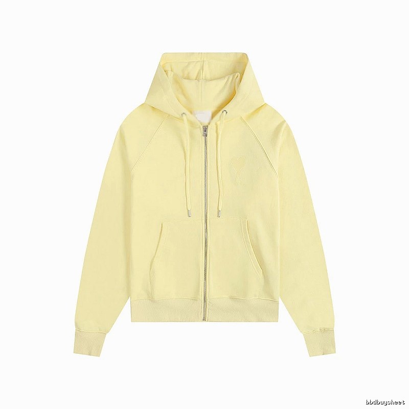AMI minimalist style light yellow hoodie