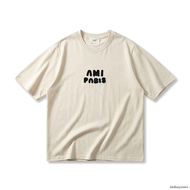 AMI Paris minimalist style beige T-shirt