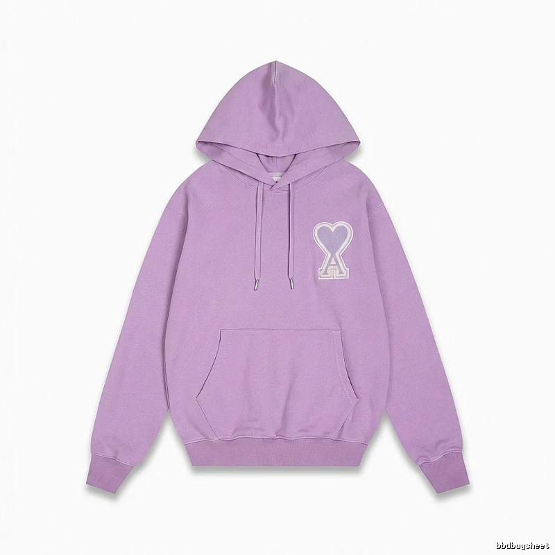 AMI series trendy brand light purple hoodie
