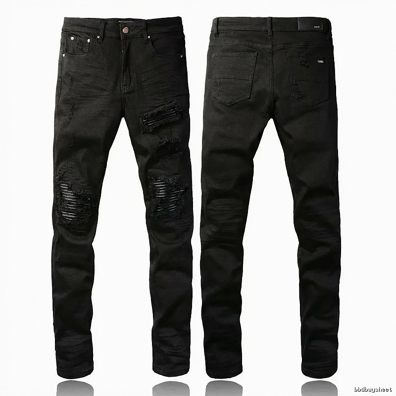AMI Trendy Black Pants with Holes