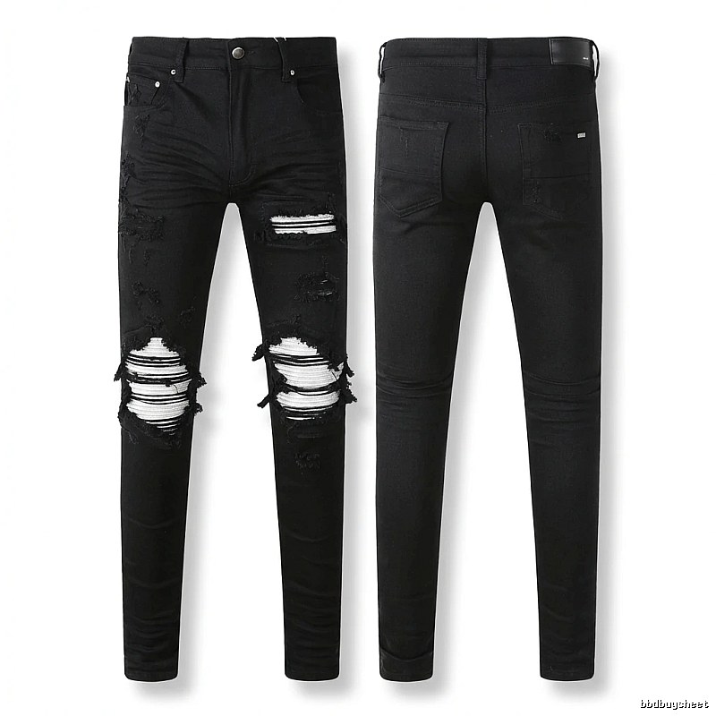 AMI trendy brand black jeans with holes
