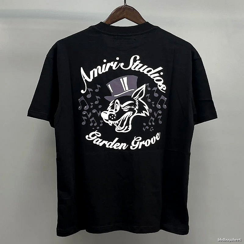 Amiri Black White Records Graphic T-Shirt Sport Casual