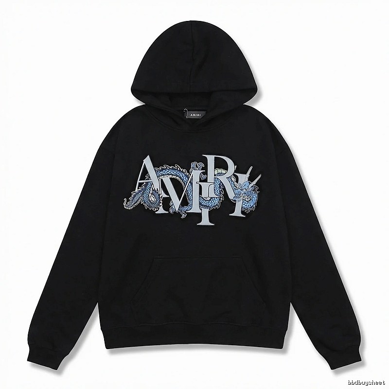 AMIRI Dragon-Patterned Trendy and Cool Black Sweatshirt
