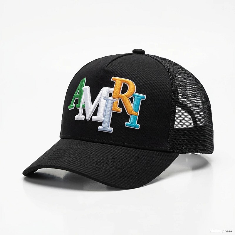 AMIRI letter embroidery black baseball cap