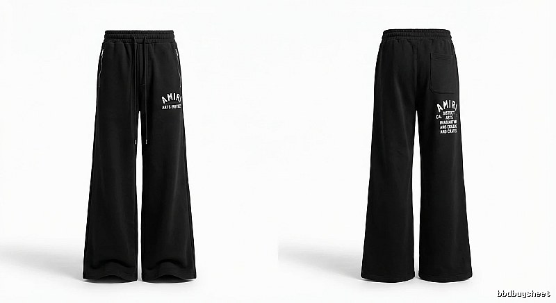 AMIRI Letter Print Casual Black Pants