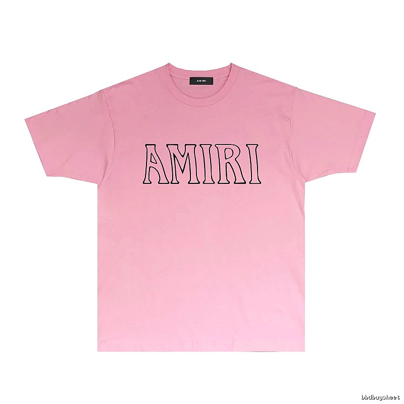 AMIRI minimalist style pink T-shirt