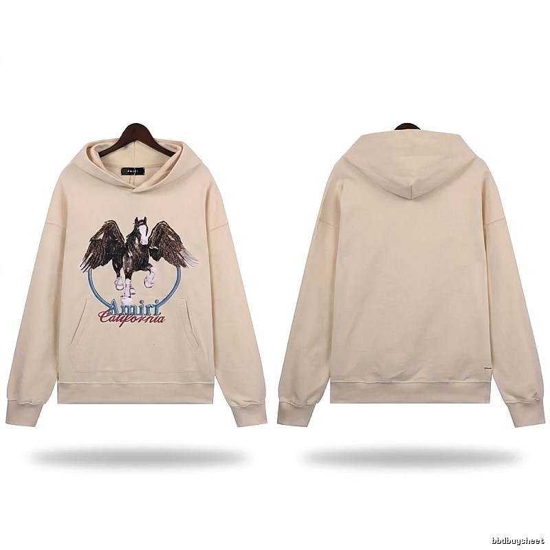 AMIRI Pegasus Series Casual Style Off-White Sweatshirt