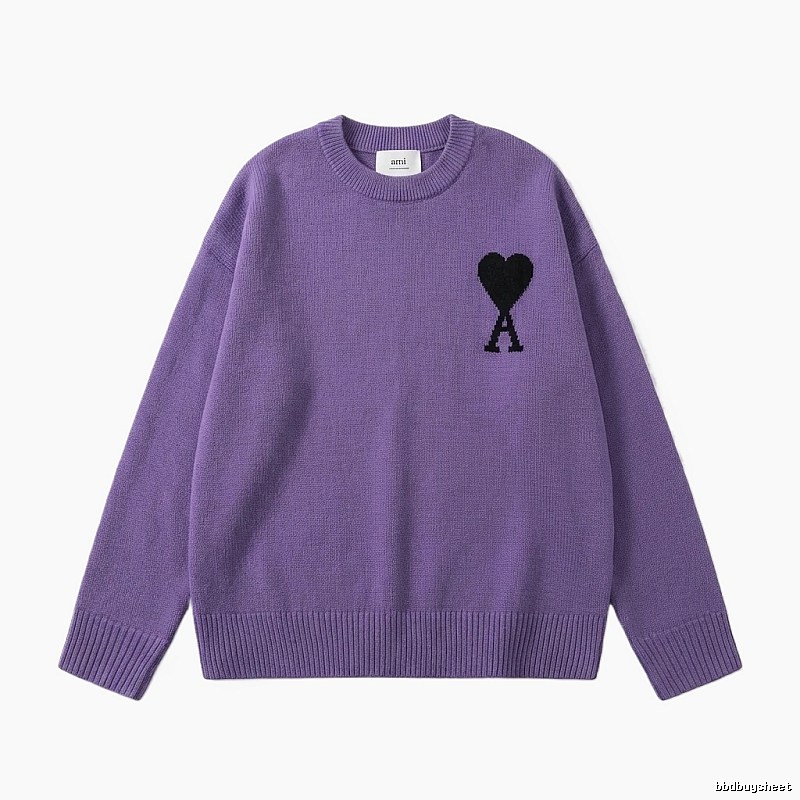 AMIRI Purple Knitted Sweater with Love Design