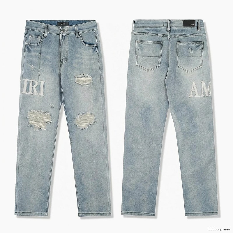 AMIRI Ripped Denim Blue Jeans