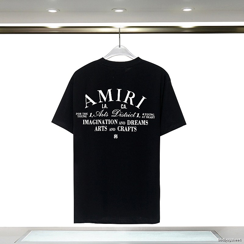 Amiri Travel Graphic T-shirt White Blue Amiri with Soft Visual Tone
