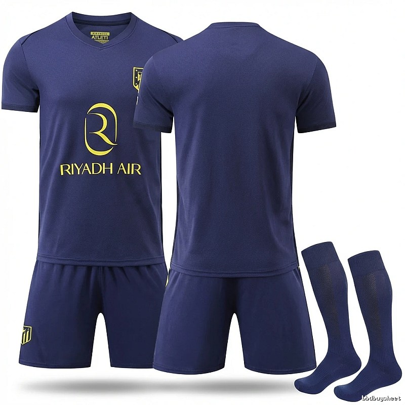 Atletico Madrid's minimalist-style blue jersey