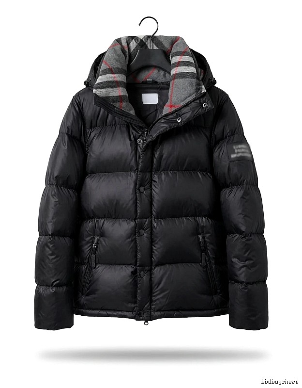 Balenciaga checkered style black down jacket