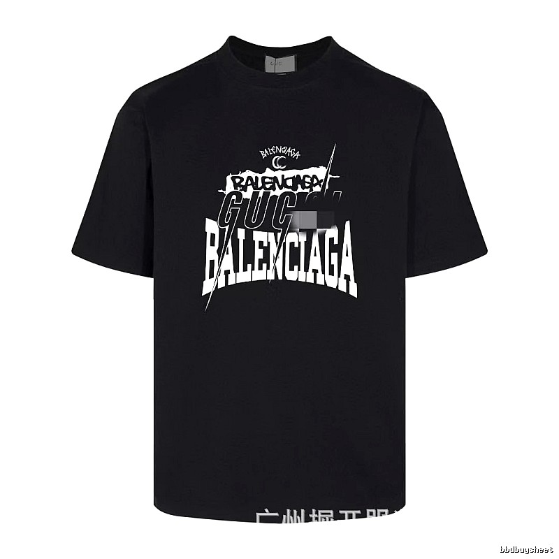 Balenciaga Co-branded Street Style Black Short-sleeve T-shirt