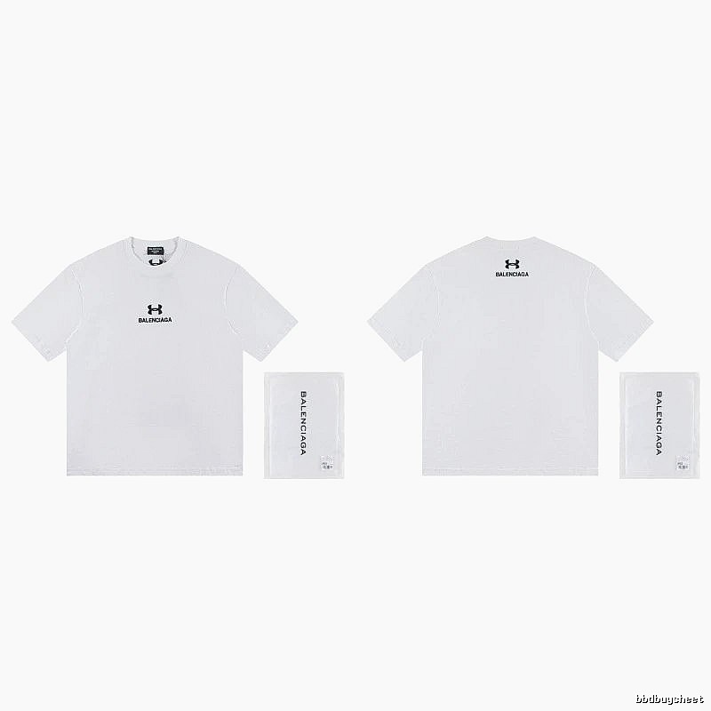 Balenciaga Co-branded Trendy Printed White T-Shirt