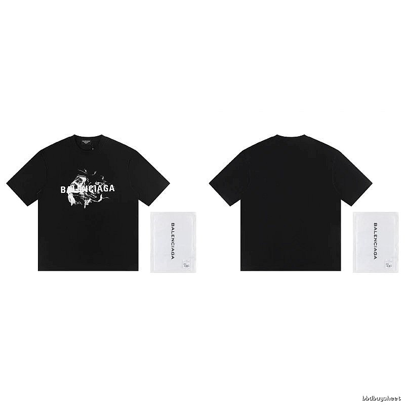 Balenciaga Distressed Print Cool Trendy Black T-Shirt