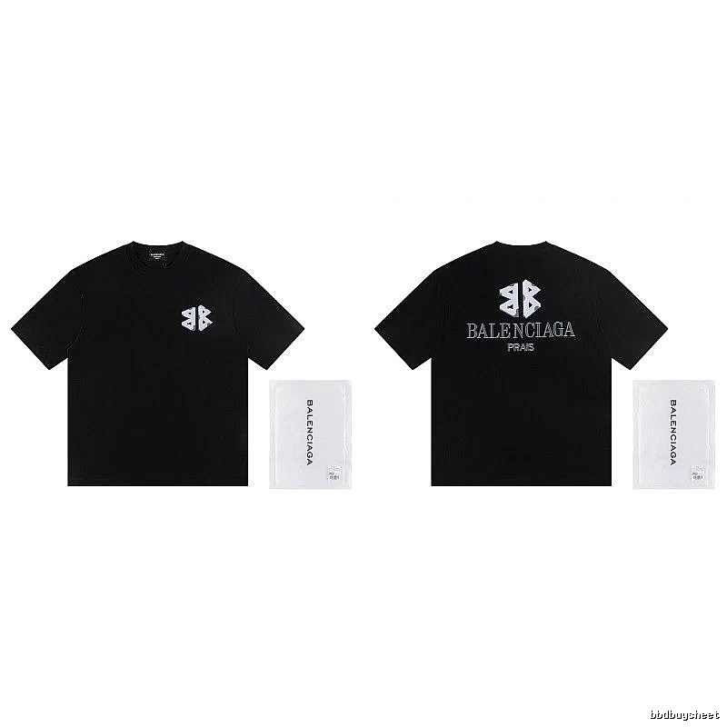 Balenciaga Double B Street Style Black Short-sleeve T-shirt