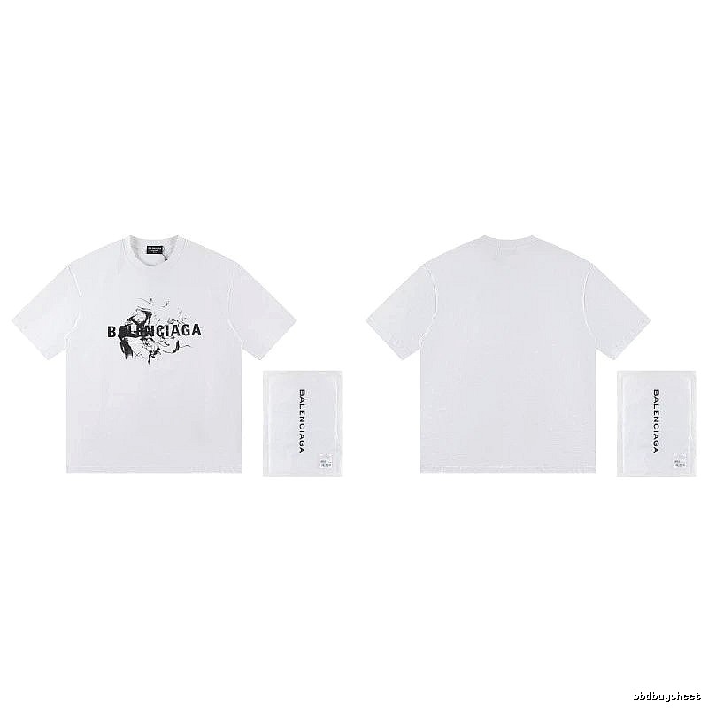Balenciaga Graffiti Print Street Style White T-Shirt