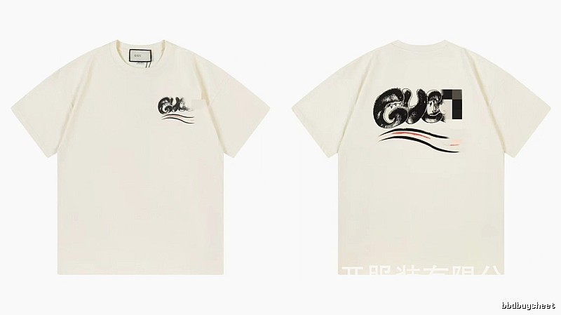 Balenciaga Graffiti Street Style Off-White Short-Sleeve T-Shirt