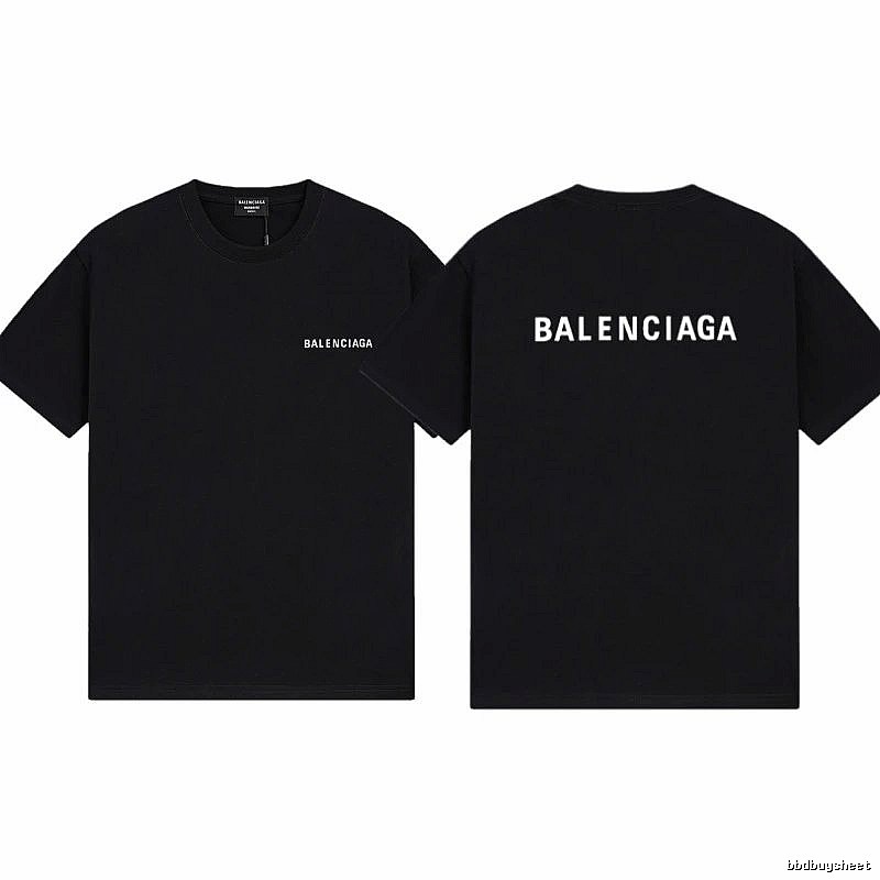 Balenciaga Letter Print Minimalist Style Black T-shirt